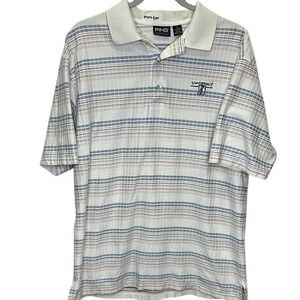 PING Vanderbilt Golf Polo Blue & Orange Stripes Size Large